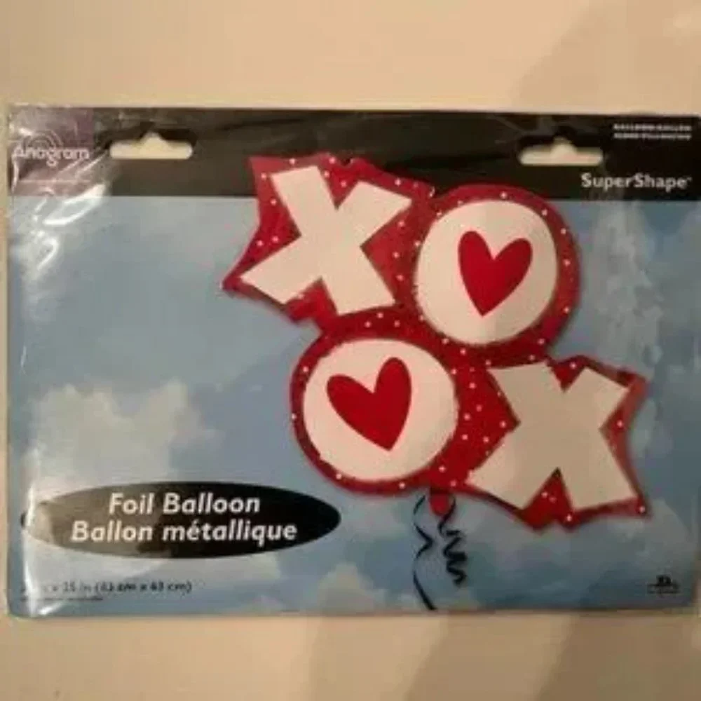 Valentine’s Day‎ Mylar Balloon Set of 6 X-Large Emoji and XOXO (New)